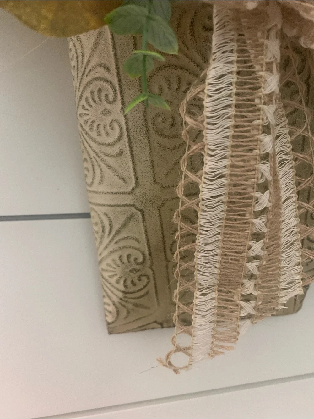 Hanging Metal Decor With Faux Floral Arrangement